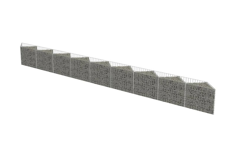 Gabionmur i galvaniserat stål 630x30x50 cm - Silver - Hus & renovering - Insynsskydd & inhägnad - Mur