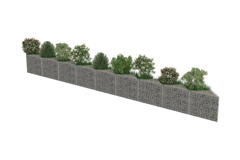 Gabionmur i galvaniserat stål 630x30x50 cm - Silver - Gabion