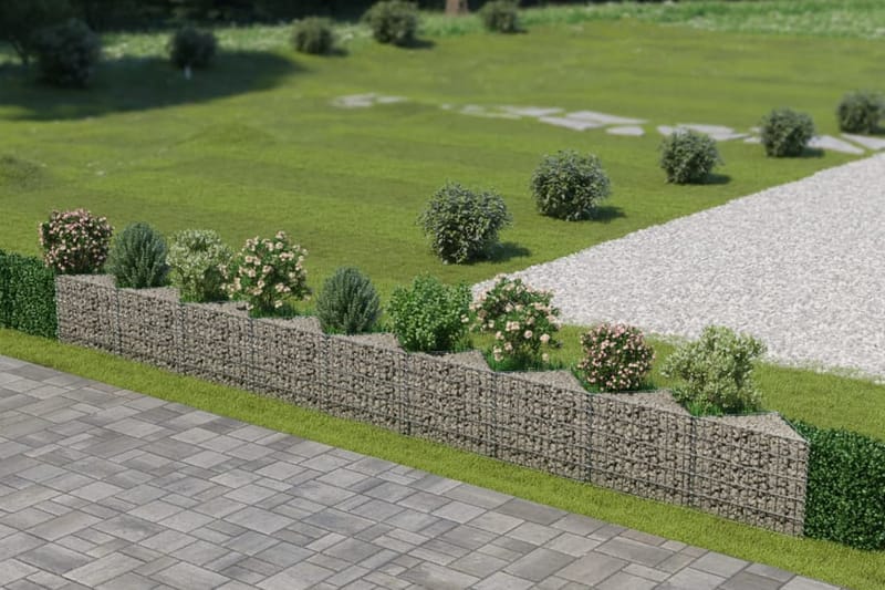 Gabionmur i galvaniserat stål 630x30x50 cm - Silver - Gabion