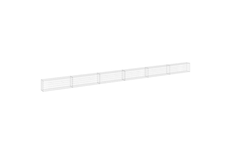 Gabionmur i galvaniserat stål 900x30x50 cm - Silver - Hus & renovering - Insynsskydd & inhägnad - Mur