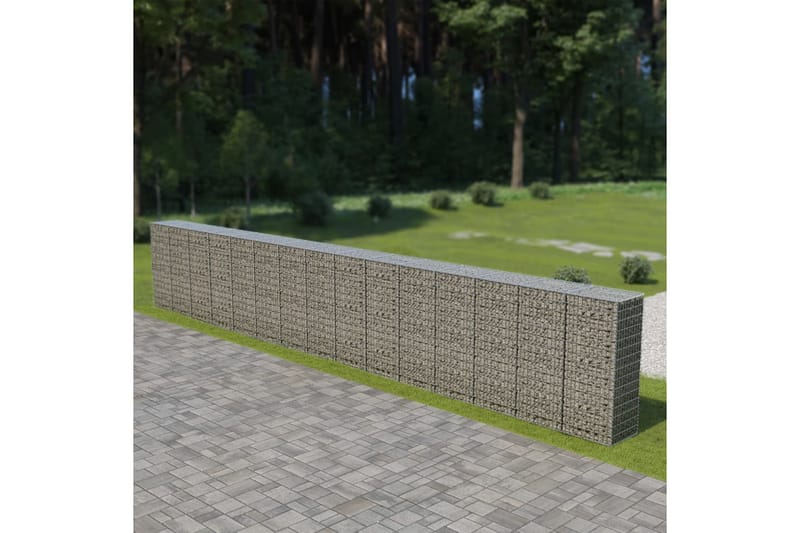 Gabionmur i galvaniserat stål 900x50x150 cm - Silver - Hus & renovering - Insynsskydd & inhägnad - Mur