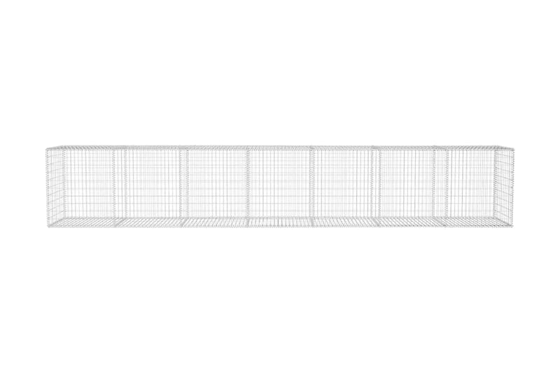 Gabionmur med lock galvaniserat stål 600x50x100 cm - Silver - Hus & renovering - Insynsskydd & inhägnad - Mur