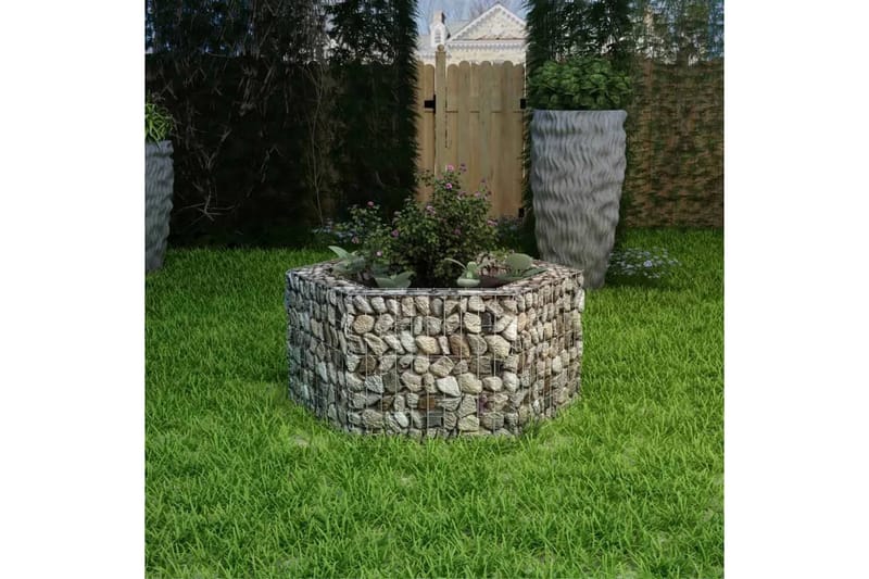 Hexagonal planteringsgabion upphöjd 100x90x50 cm - Silver - Hus & renovering - Insynsskydd & inhägnad - Mur