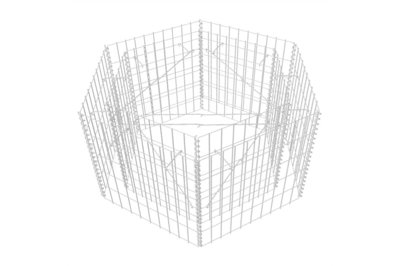 Hexagonal planteringsgabion upphöjd 100x90x50 cm - Silver - Hus & renovering - Insynsskydd & inhägnad - Mur