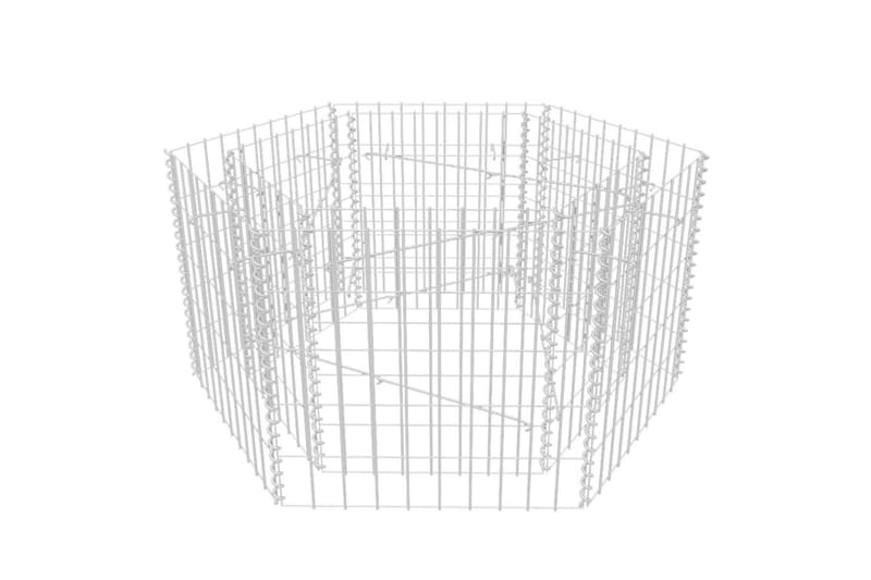 Hexagonal planteringsgabion upphöjd 100x90x50 cm - Silver - Hus & renovering - Insynsskydd & inhägnad - Mur