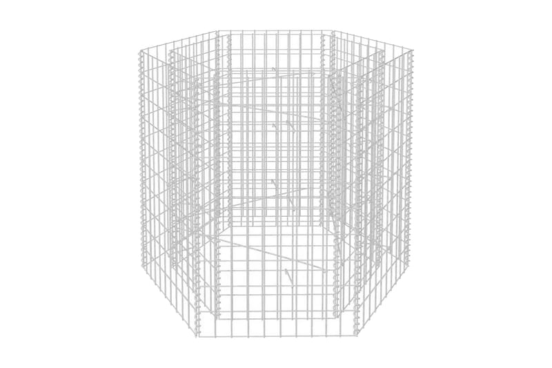 Hexagonal planteringsgabion upphöjd 100x90x100 cm - Silver - Gabion