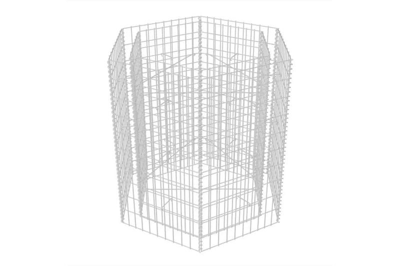 Hexagonal planteringsgabion upphöjd 100x90x100 cm - Silver - Gabion