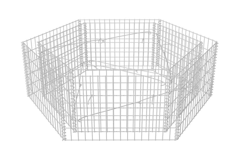 Hexagonal planteringsgabion upphöjd 160x140x50 cm - Silver - Hus & renovering - Insynsskydd & inhägnad - Mur