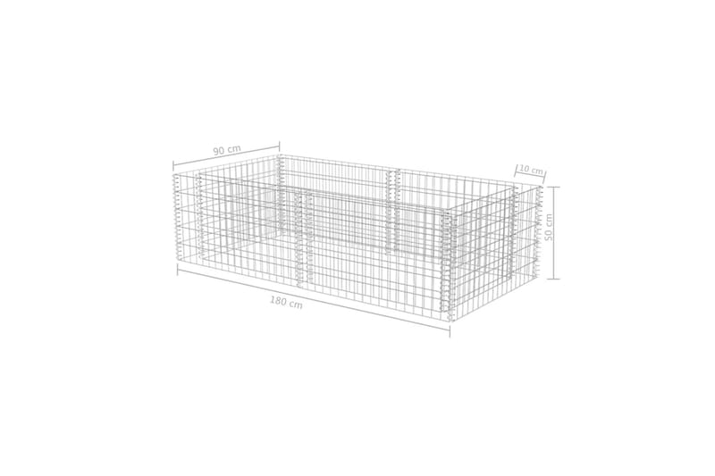 Planteringsgabion galvaniserat stål 180x90x50 cm - Silver - Hus & renovering - Insynsskydd & inhägnad - Mur