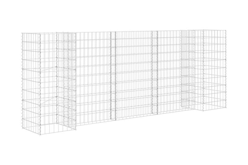 Planteringsgabion H-formad stål 260x40x100 cm - Silver - Hus & renovering - Insynsskydd & inhägnad - Mur