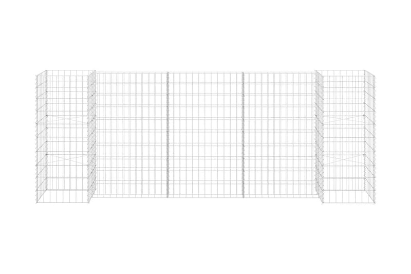 Planteringsgabion H-formad stål 260x40x100 cm - Silver - Hus & renovering - Insynsskydd & inhägnad - Mur