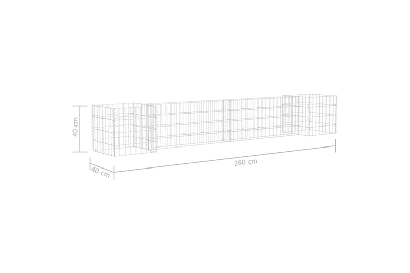 Planteringsgabion H-formad stål 260x40x40 cm - Silver - Hus & renovering - Insynsskydd & inhägnad - Mur