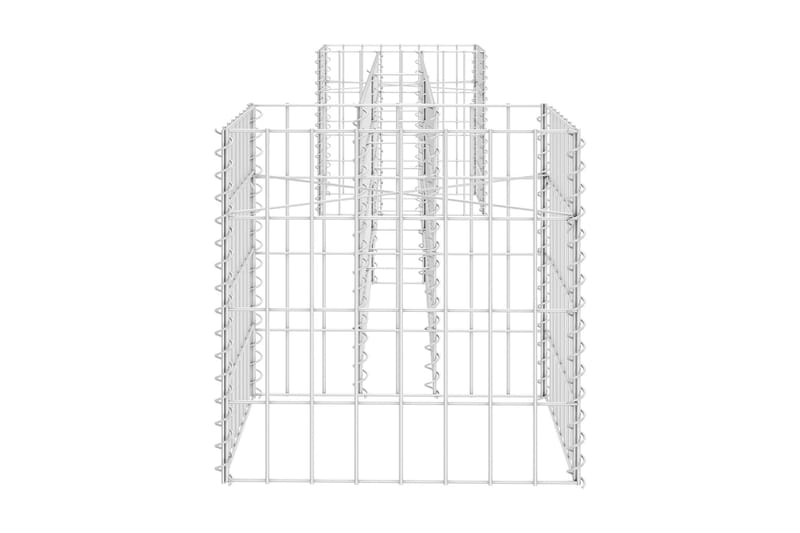 Planteringsgabion H-formad stål 260x40x40 cm - Silver - Hus & renovering - Insynsskydd & inhägnad - Mur