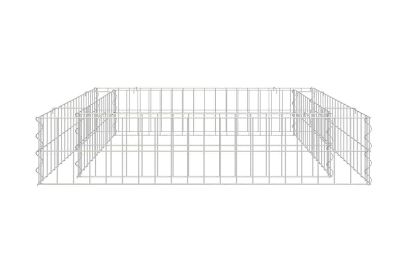 Planteringsgabion upphöjd galvaniserat stål 100x100x20 cm - Silver - Hus & renovering - Insynsskydd & inhägnad - Mur
