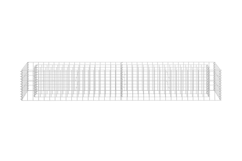 Planteringsgabion upphöjd galvaniserat stål 180x30x30 cm - Silver - Hus & renovering - Insynsskydd & inhägnad - Mur