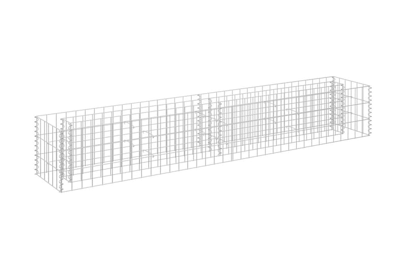 Planteringsgabion upphöjd galvaniserat stål 180x30x30 cm - Silver - Gabion