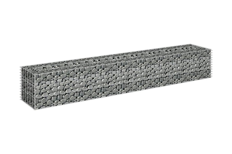 Planteringsgabion upphöjd galvaniserat stål 180x30x30 cm - Silver - Hus & renovering - Insynsskydd & inhägnad - Mur