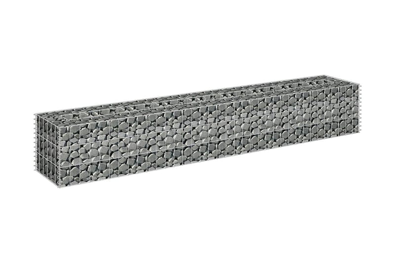 Planteringsgabion upphöjd galvaniserat stål 180x30x30 cm - Silver - Gabion