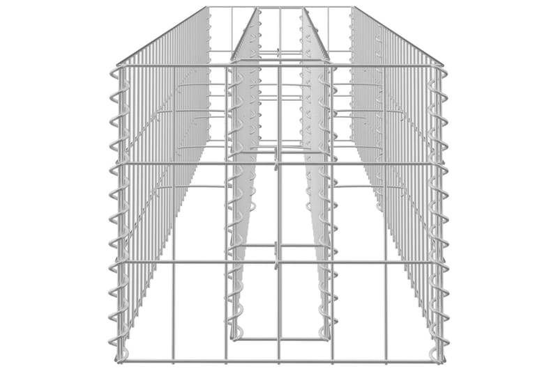 Planteringsgabion upphöjd galvaniserat stål 180x30x30 cm - Silver - Gabion