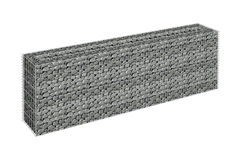 Planteringsgabion upphöjd galvaniserat stål 180x30x60 cm - Silver - Hus & renovering - Insynsskydd & inhägnad - Mur