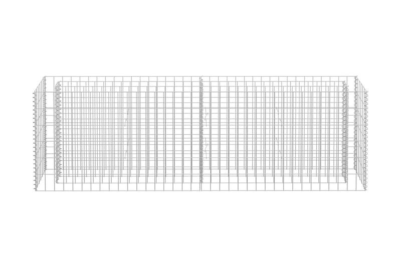 Planteringsgabion upphöjd galvaniserat stål 180x30x60 cm - Silver - Hus & renovering - Insynsskydd & inhägnad - Mur