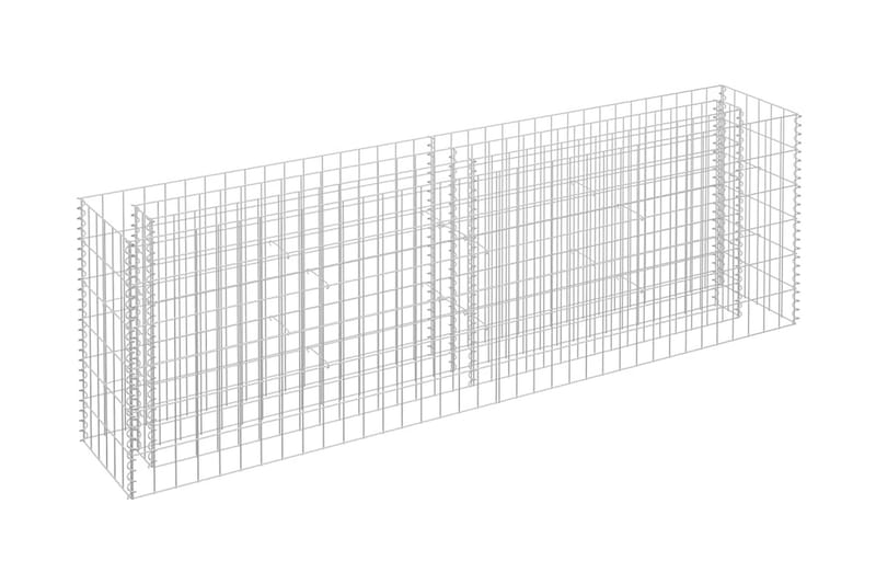 Planteringsgabion upphöjd galvaniserat stål 180x30x60 cm - Silver - Hus & renovering - Insynsskydd & inhägnad - Mur