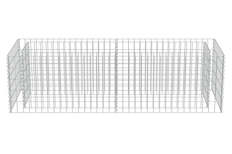 Planteringsgabion upphöjd galvaniserat stål 180x50x50 cm - Silver - Hus & renovering - Insynsskydd & inhägnad - Mur