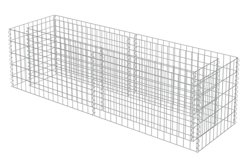 Planteringsgabion upphöjd galvaniserat stål 180x50x50 cm - Silver - Hus & renovering - Insynsskydd & inhägnad - Mur