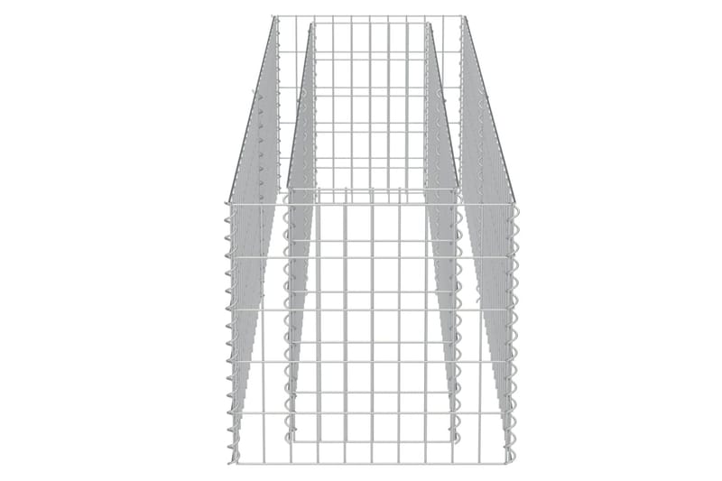 Planteringsgabion upphöjd galvaniserat stål 180x50x50 cm - Silver - Hus & renovering - Insynsskydd & inhägnad - Mur