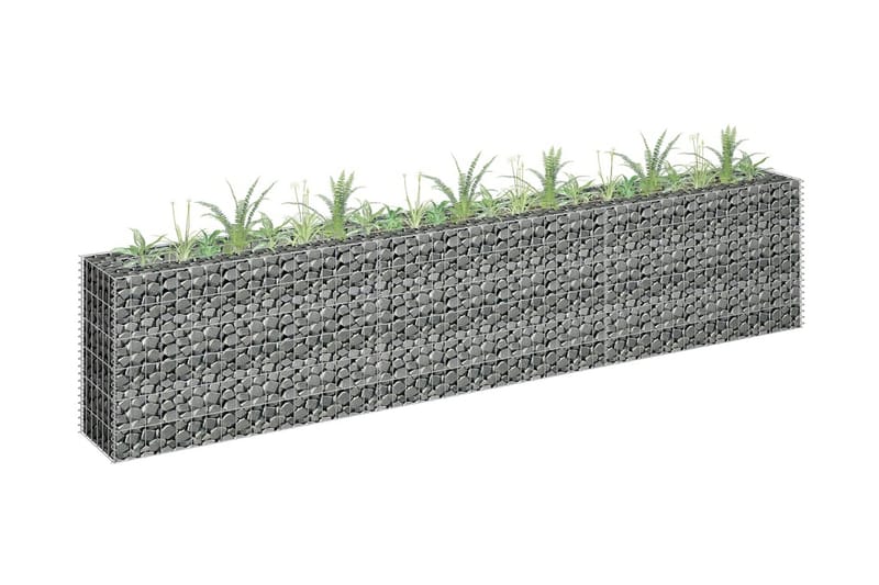 Planteringsgabion upphöjd galvaniserat stål 270x30x60 cm - Silver - Gabion