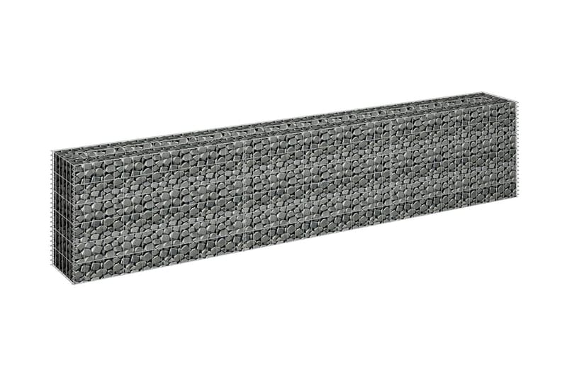 Planteringsgabion upphöjd galvaniserat stål 270x30x60 cm - Silver - Hus & renovering - Insynsskydd & inhägnad - Mur