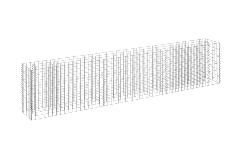 Planteringsgabion upphöjd galvaniserat stål 270x30x60 cm - Silver - Hus & renovering - Insynsskydd & inhägnad - Mur