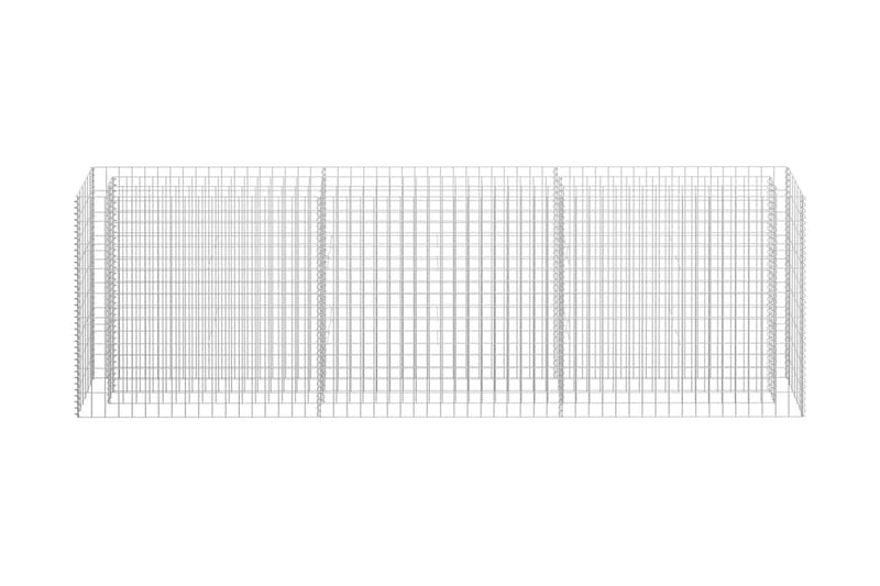 Planteringsgabion upphöjd galvaniserat stål 270x30x90 cm - Silver - Hus & renovering - Insynsskydd & inhägnad - Mur