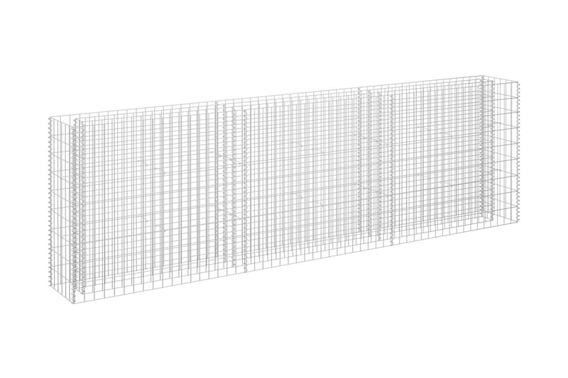 Planteringsgabion upphöjd galvaniserat stål 270x30x90 cm - Silver - Gabion