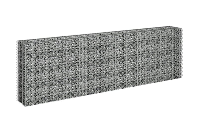 Planteringsgabion upphöjd galvaniserat stål 270x30x90 cm - Silver - Hus & renovering - Insynsskydd & inhägnad - Mur