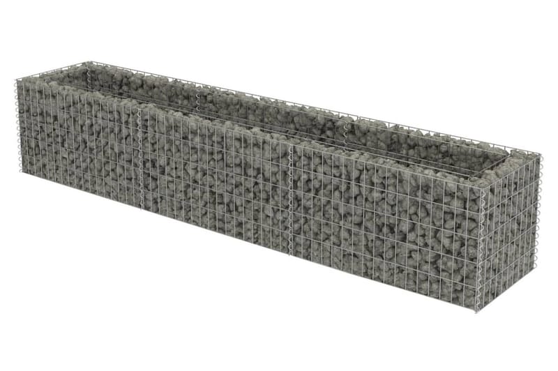 Planteringsgabion upphöjd galvaniserat stål 270x50x50 cm - Silver - Hus & renovering - Insynsskydd & inhägnad - Mur