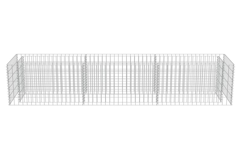 Planteringsgabion upphöjd galvaniserat stål 270x50x50 cm - Silver - Hus & renovering - Insynsskydd & inhägnad - Mur