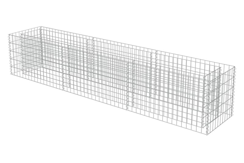 Planteringsgabion upphöjd galvaniserat stål 270x50x50 cm - Silver - Hus & renovering - Insynsskydd & inhägnad - Mur