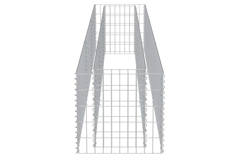 Planteringsgabion upphöjd galvaniserat stål 270x50x50 cm - Silver - Hus & renovering - Insynsskydd & inhägnad - Mur