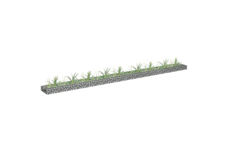 Planteringsgabion upphöjd galvaniserat stål 360x30x10 cm - Silver - Hus & renovering - Insynsskydd & inhägnad - Mur