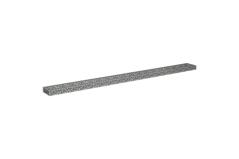 Planteringsgabion upphöjd galvaniserat stål 360x30x10 cm - Silver - Hus & renovering - Insynsskydd & inhägnad - Mur