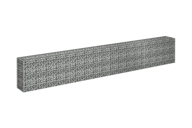 Planteringsgabion upphöjd galvaniserat stål 360x30x60 cm - Silver - Gabion