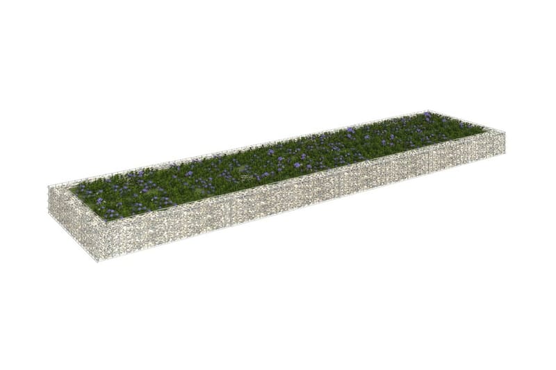 Planteringsgabion upphöjd galvaniserat stål 400x100x20 cm - Silver - Gabion