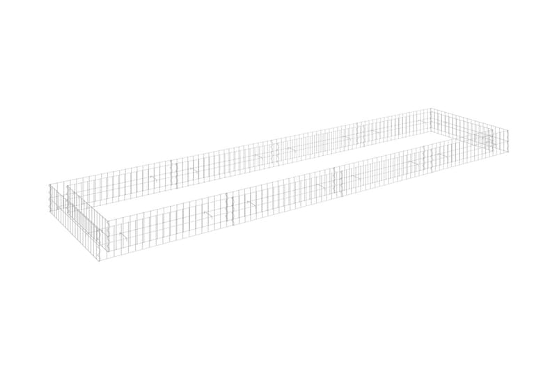 Planteringsgabion upphöjd galvaniserat stål 400x100x20 cm - Silver - Hus & renovering - Insynsskydd & inhägnad - Mur