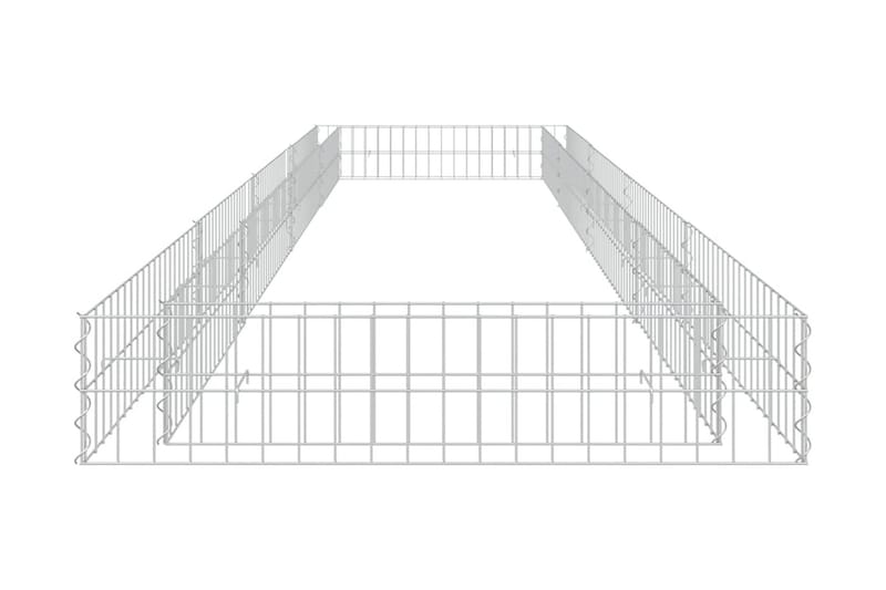 Planteringsgabion upphöjd galvaniserat stål 400x100x20 cm - Silver - Hus & renovering - Insynsskydd & inhägnad - Mur