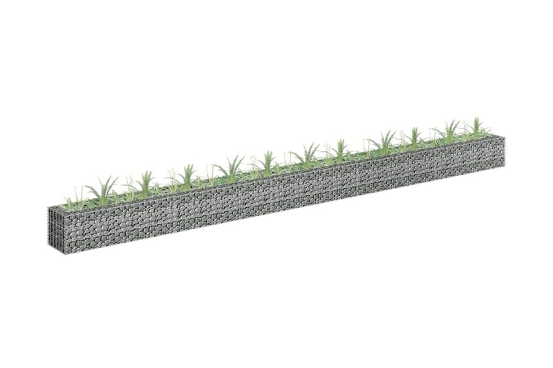 Planteringsgabion upphöjd galvaniserat stål 450x30x30 cm - Silver - Gabion