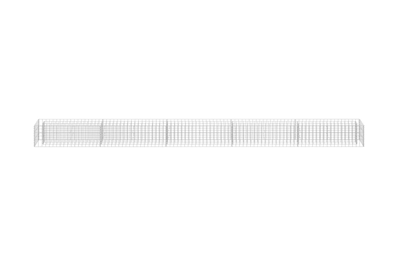 Planteringsgabion upphöjd galvaniserat stål 450x30x30 cm - Silver - Hus & renovering - Insynsskydd & inhägnad - Mur