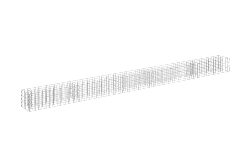 Planteringsgabion upphöjd galvaniserat stål 450x30x30 cm - Silver - Hus & renovering - Insynsskydd & inhägnad - Mur