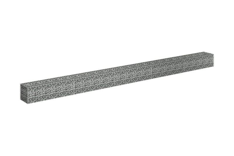 Planteringsgabion upphöjd galvaniserat stål 450x30x30 cm - Silver - Gabion