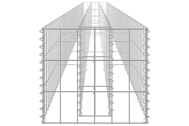 Planteringsgabion upphöjd galvaniserat stål 450x30x30 cm - Silver - Gabion
